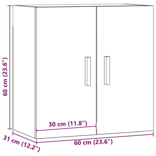 Стенен шкаф, дъб артизан, 60x31x60 см, инженерно дърво