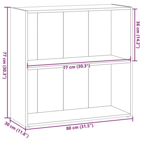 Библиотека, дъб артизан, 80x30x77 см, инженерно дърво