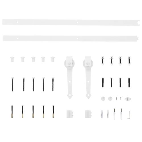 Плъзгаща врата с монтажни части, 90x210 см, борово дърво масив