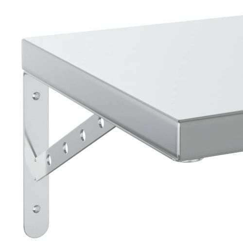 Стенни рафтове 2 бр 100x30 см сребристи неръждаема стомана