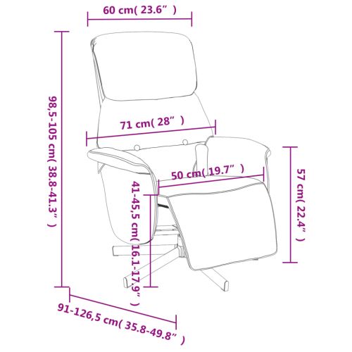 Масажен стол реклайнер с поставка за крака, син, плат