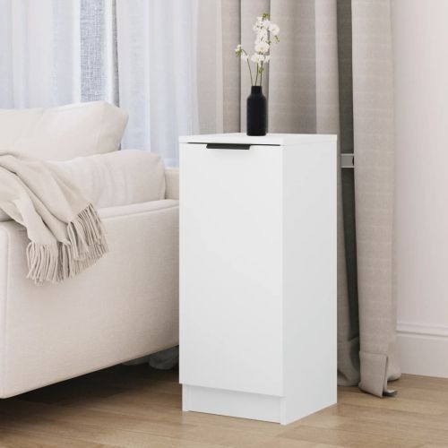 Сайдборд, бял, 30x30x70 см, инженерно дърво
