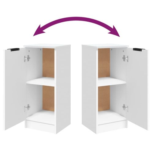 Сайдборд, бял, 30x30x70 см, инженерно дърво