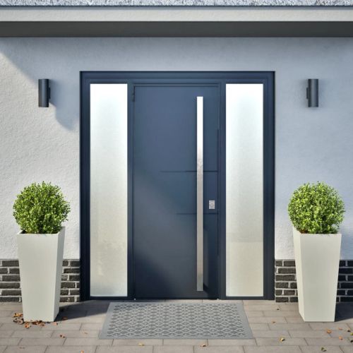 Градински кашпи, 2 бр, бели, 35x35x75 см, стомана