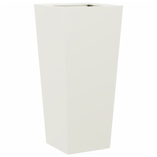 Градински кашпи, 2 бр, бели, 35x35x75 см, стомана