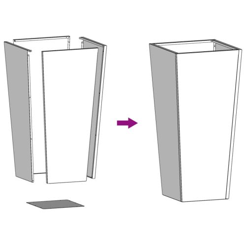 Градински кашпи, 2 бр, бели, 35x35x75 см, стомана