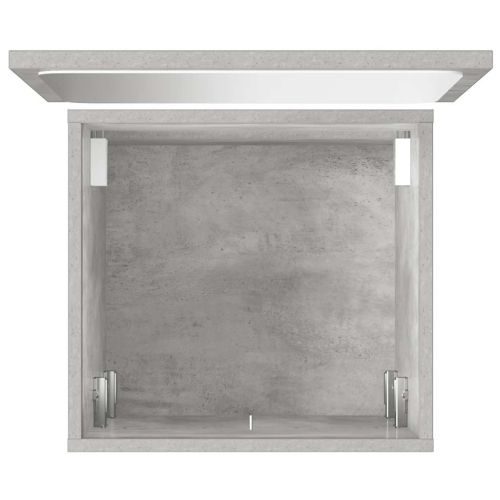 Комплект мебели за баня от 2 части бетонно сив инженерно дърво