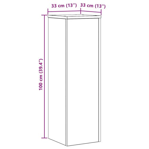 Стойка за растения Черния дъб 33 x 33 x 100 cm Инженерно дърво