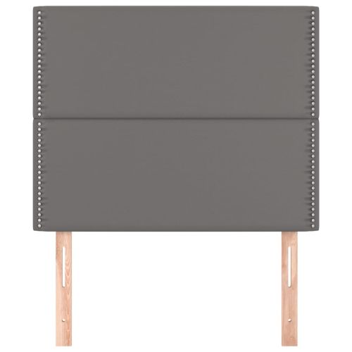 Табла за легло, сива, 80x5x118/128 см, изкуствена кожа