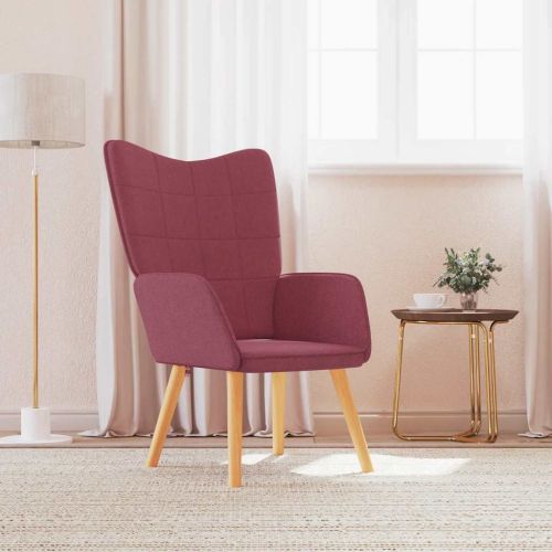 Релаксиращ стол, виненочервен, плат