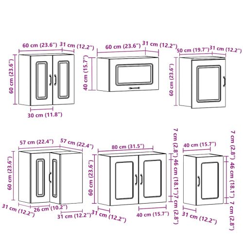 Комплект кухненски шкафове от 11 части Kalmar, инженерно дърво