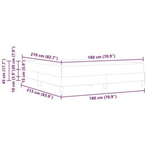 Легло с пружинирана основа с матрак Черно 180 x 210 cm текстил