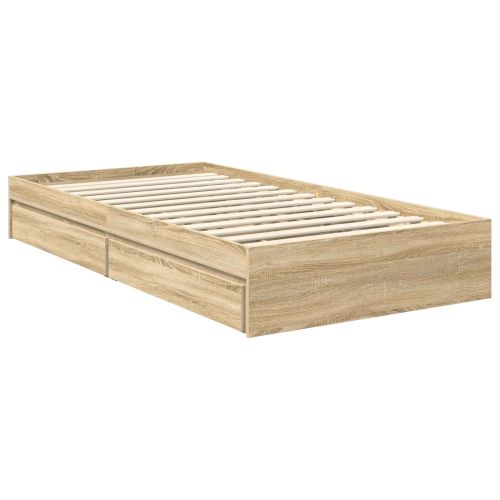 Легло с място за съхранение с таблото Сонома дъб 100 x 200 cm