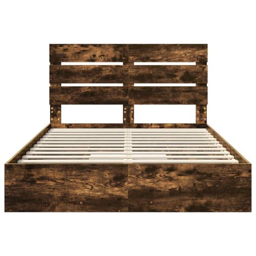 Легло с място за съхранение с таблото Димян дъб 140 x 190 cm