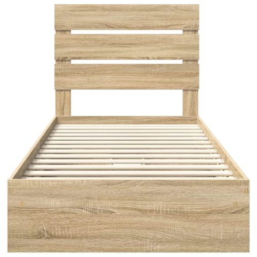 Легло с място за съхранение с таблото Сонома дъб 90 x 190 cm