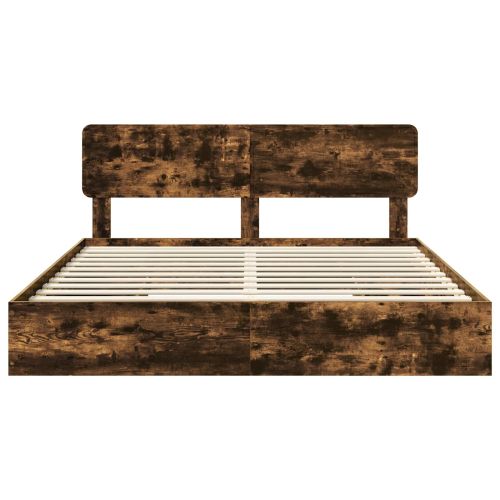 Легло с място за съхранение с таблото Димян дъб 200 x 200 cm