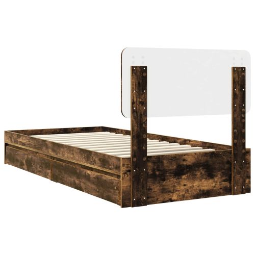 Легло с място за съхранение с таблото Димян дъб 90 x 190 cm