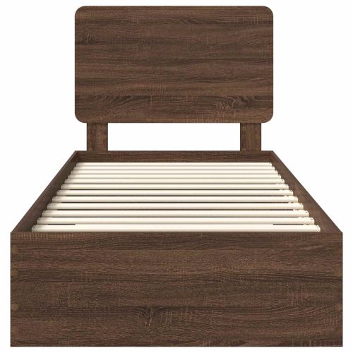 Рамка за легло с таблото Кафяв дъб 90 x 190 cm Инженерно дърво