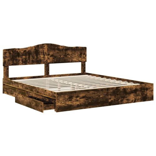 Рамка за легло с таблото Димян дъб 200 x 200 cm Инженерно дърво