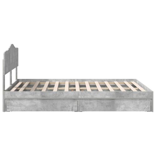 Легло с място за съхранение Циментено сиво 160 x 200 cm