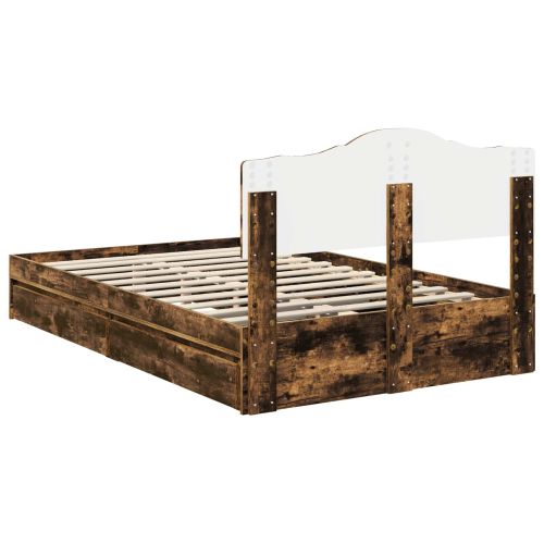 Легло с място за съхранение с таблото Димян дъб 120 x 200 cm