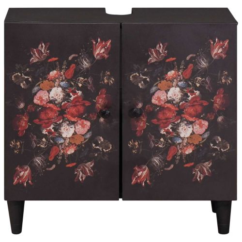 Шкаф за мивка Многоцветен 62 x 33 x 58 см Солидно мангово дърво