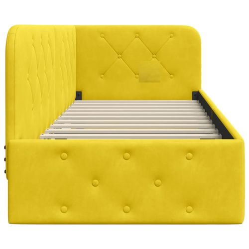 Ъглова рамка за легло с таблото Жълто 80 x 200 cm Кадифе