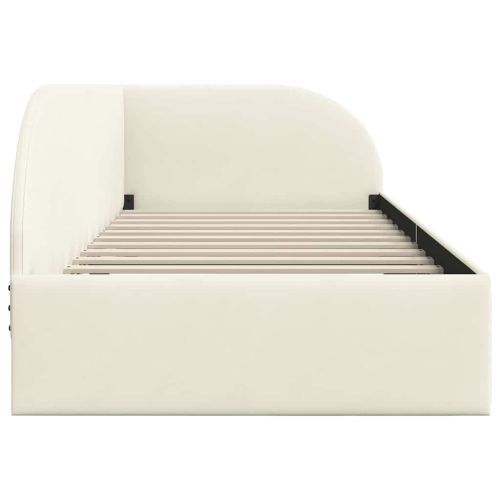 Ъглова рамка за легло с таблото Крем 90 см x 190 см Кадифе