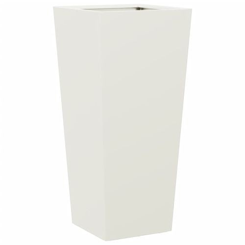 Градинска кашпа, бял, 35x35x75 см, стомана