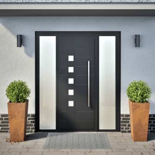 Градински саксии 2 бр. 35x35x75 см Изветряла стомана