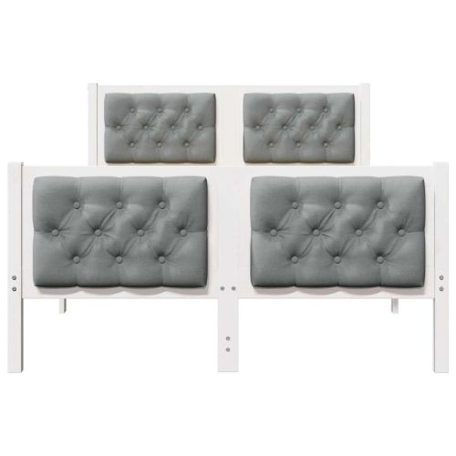 Рамка за легло Светлосиво 135 x 190 cm Солидно борово дърво