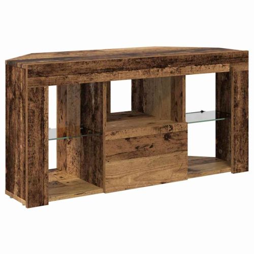 Ъглов кабинет за LED телевизор Старо дърво 107 x 40 x 50 см