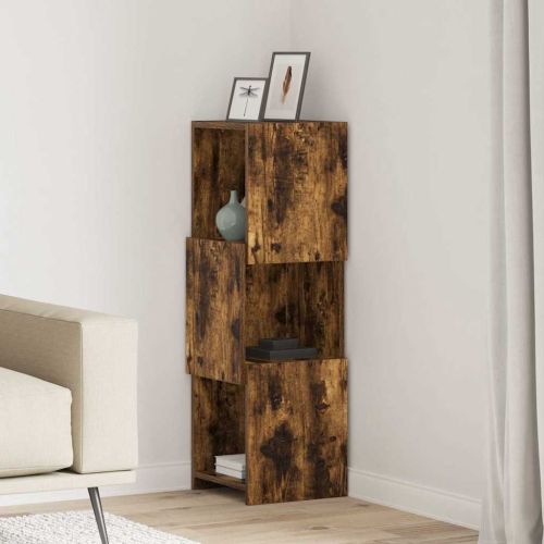 Ъглов шкаф Бяло 30,5x30x95см Инженерно дърво