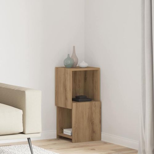 Ъглов шкаф Бяло 30,5x30x65см Инженерно дърво