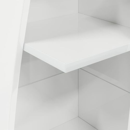 Ъглов шкаф Бяло 27,5x27x140см Инженерно дърво