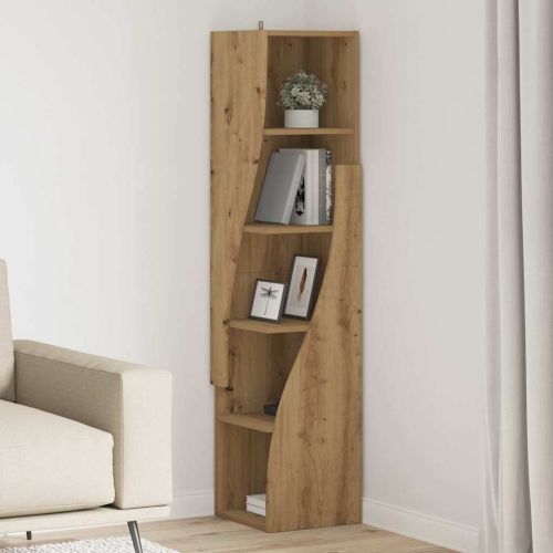 Ъглов шкаф Бяло 32x32x140см Инженерно дърво