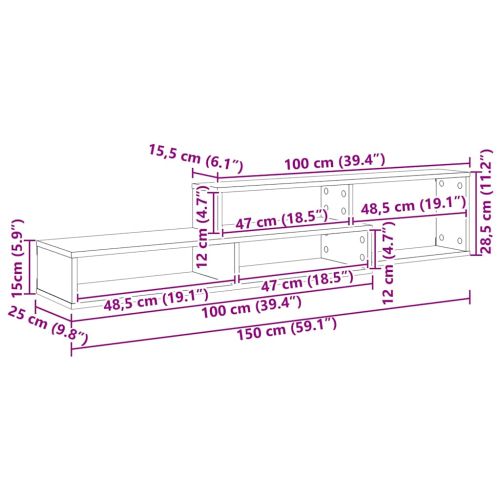 Стойказастенентелевизор 150x25x28,5см Инженерно дърво