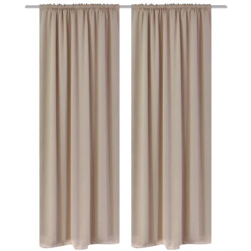 130374 2 pcs Cream Slot-Headed Blackout Curtains 135 x 245 cm