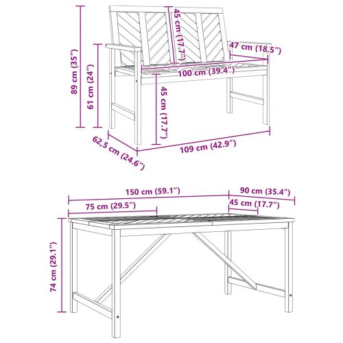 Комплект за хранене в градината 3 pcs Кафяво