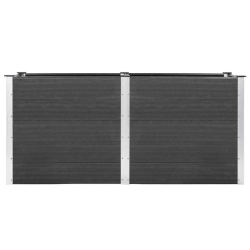 Градинска повдигната леха, 200x50x91 см, WPC, сива