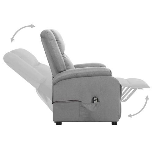 Изправящ стол, светлосив, текстил