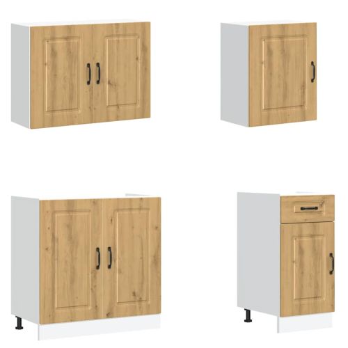 Комплект кухненски шкафове от 7 части Kalmar, инженерно дърво