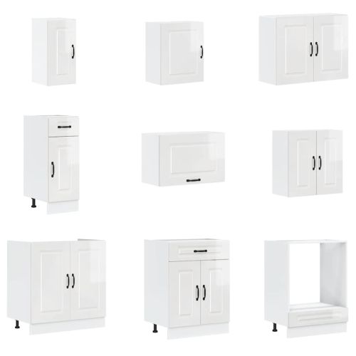 Комплект кухненски шкафове от 14 части Kalmar, инженерно дърво