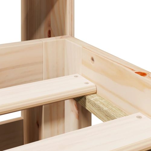 Легло с етажерка за книги, без матрак, 180x200 см, бор масив