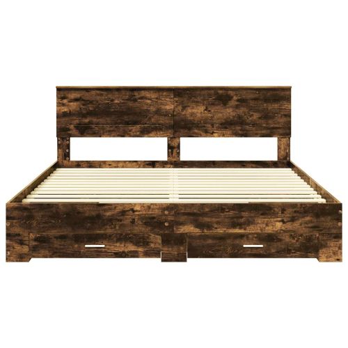 Рамка за легло с таблото Димян дъб 200 x 200 cm Инженерно дърво