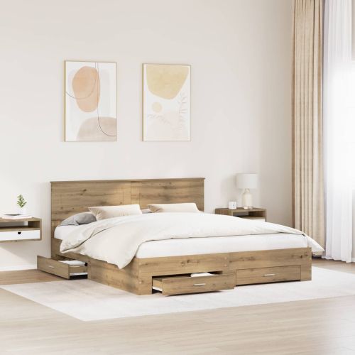 Рамка за легло с таблото Дъб 180 x 200 cm Инженерно дърво