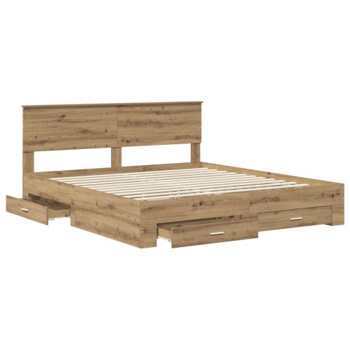 Рамка за легло с таблото Дъб 180 x 200 cm Инженерно дърво
