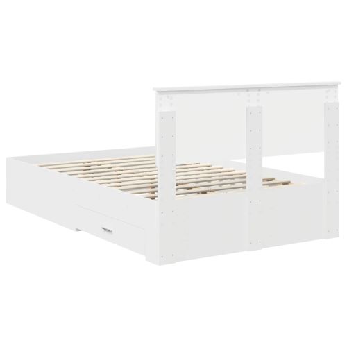 Рамка за легло с таблото Бяло 135 x 190 cm Инженерно дърво