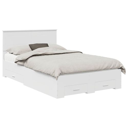 Рамка за легло с таблото Бяло 120 x 190 cm Инженерно дърво