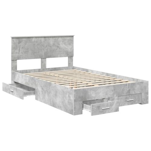 Рамка за легло Циментено сиво 120 x 200 cm Инженерно дърво